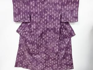 アンティーク　麻の葉模様織り出し手織り真綿紬着物